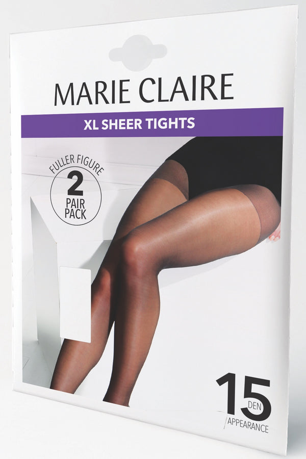 Marie Claire 2 Pack Fuller Figure Sheer Tights 15 Den 82c1200