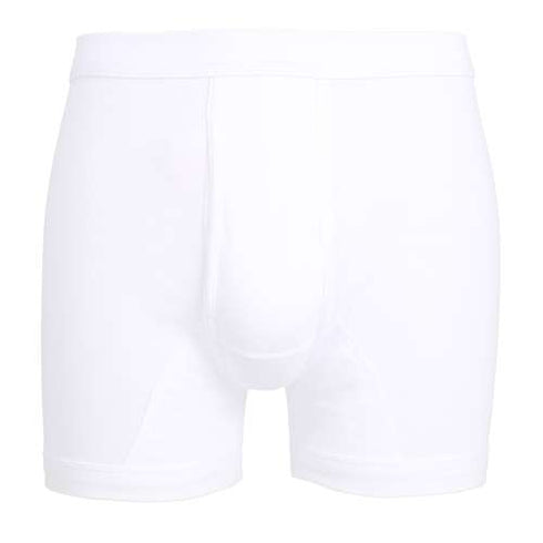 CECEBA Men’s White Cotton Trunks – Long Leg Slim Fit with Open Fly, 1 Pack