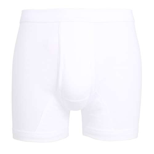 CECEBA Men’s White Cotton Trunks – Long Leg Slim Fit with Open Fly, 1 Pack