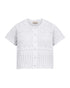 Freequent FQDODO Organic Cotton Cardigan Brilliant White Delicate Knit Short Sleeve 208053
