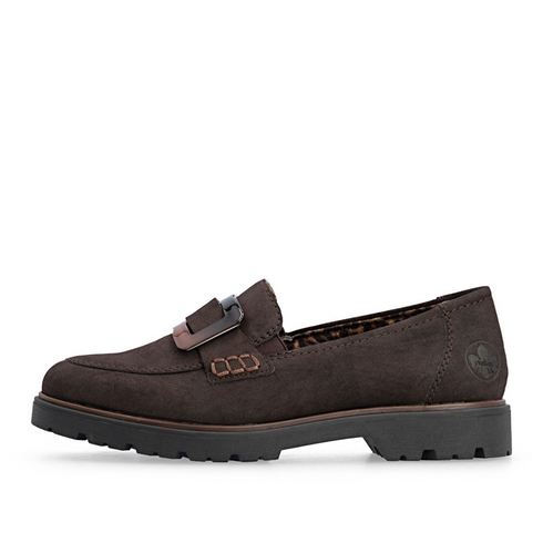 Rieker Buckle Loafers 45553-25 - Dark Brown