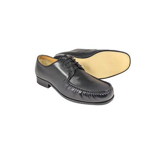 Denver Men's Leather Sole Laced Moccasin - Black 484801