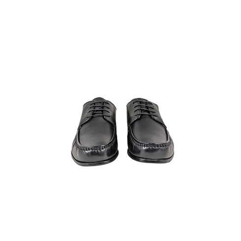 Denver Men's Leather Sole Laced Moccasin - Black 484801