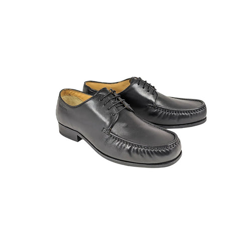 Denver Men's Leather Sole Laced Moccasin - Black 484801