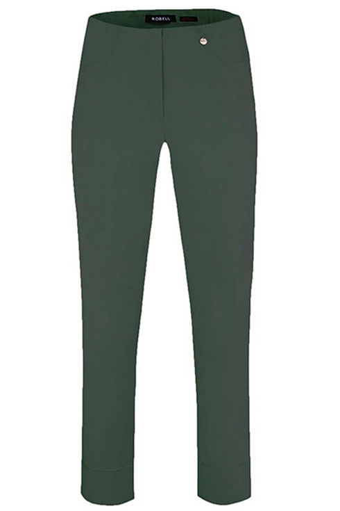 Robell Bella 09 Dark Olive Cropped 7/8 Trousers 68cm Ankle Grazers 51568 5499