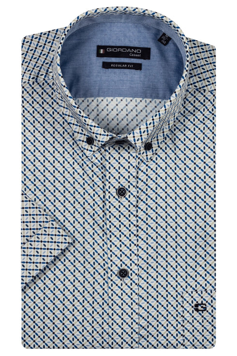 Giordano Short Sleeve League Graphic Print Button Down Shirt 516012