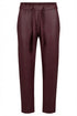 Robell Women's Wine/Prune Kati 09 Faux Leather Drawstring Waist Slim Fit Trousers 5264660042-49