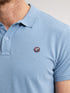 Petrol MROS-POL002 Plain polo with open collar and button placket.