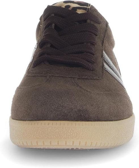 Gabor 73.300.18 Women’s Leather Sneaker – Brown with Animal Print | Comfortable Wedge Trainer