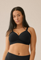 Naturana 5232 Black Wire Free Side Smoother Padded T-Shirt Soft Bra