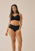 Naturana 5232 Wire Free Side Smoother Padded T-Shirt Black Soft Bra