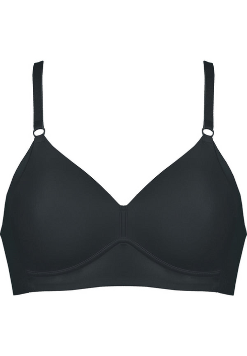 Naturana 5232 Wire Free Side Smoother Padded T-Shirt Black Soft Bra