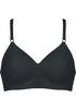 Naturana 5232 Wire Free Side Smoother Padded T-Shirt Black Soft Bra