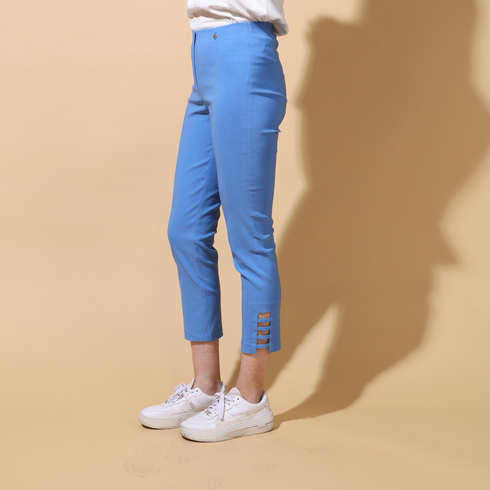 Robell Lena 09 Pale Blue 612 Ladder Detail 65cm Pull-On Trousers 52550-5499-0