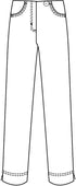 Robell Bella 09 Diamante Detail 68cm - 7/8 Trousers in White 51560-5499-10