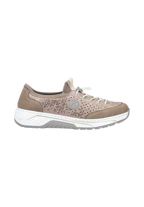 Rieker 53151 Trainers Beige Elastic Laces Soft Loose Insole