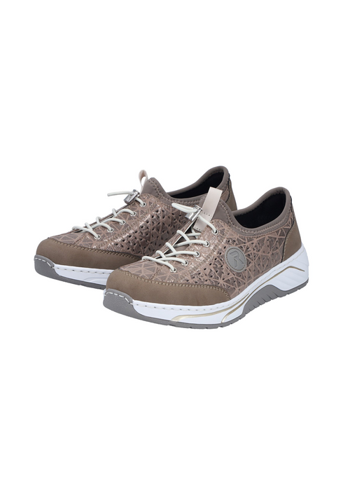 Rieker 53151 Trainers Beige Elastic Laces Soft Loose Insole