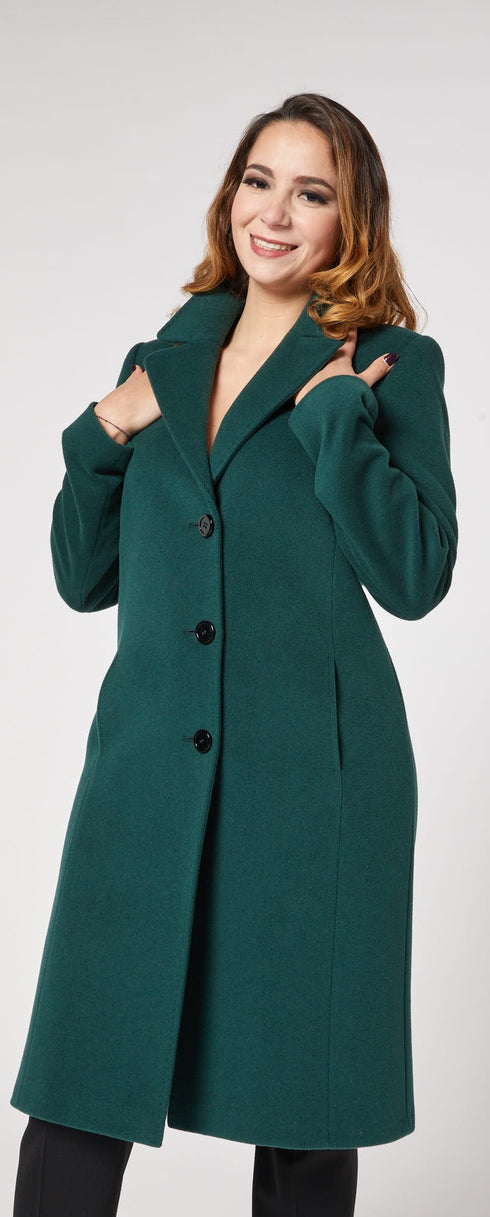 Christina Felix Wool Cashmere Coat with Collar and Revere 554-490