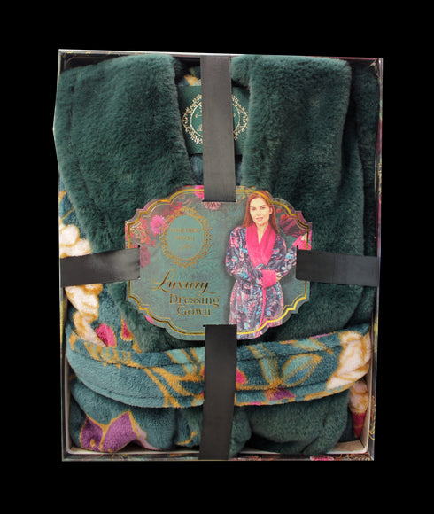 Something Special Faux Fur Collar Dressing Gown – Luxury Soft Fleece Gift Boxed 55M796