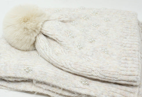Something Special Pearl Hat and Scarf Gift Set – Luxury Winter Gift Set 55M759