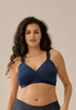 Naturana Womens Wire-Free Side Smoother Lace Bra 5675 - 251 Navy
