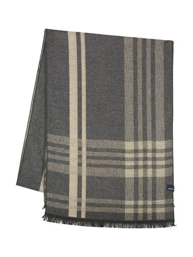 Lerros Woven Check Winter Scarf 5691086 139 - Gravel Beige