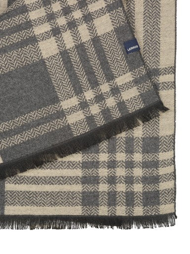 Lerros Woven Check Winter Scarf 5691086 139 - Gravel Beige