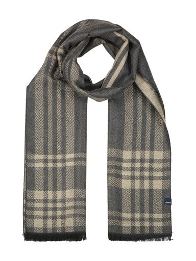 Lerros Woven Check Winter Scarf 5691086 139 - Gravel Beige