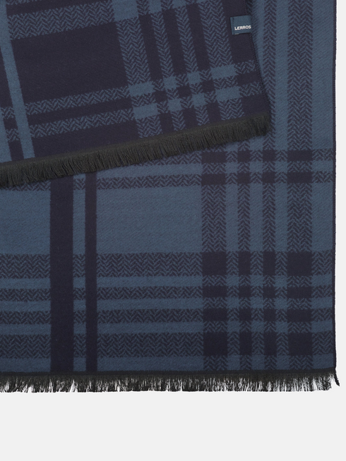 Lerros Woven Check Winter Scarf 5691086 485 - Classic Navy