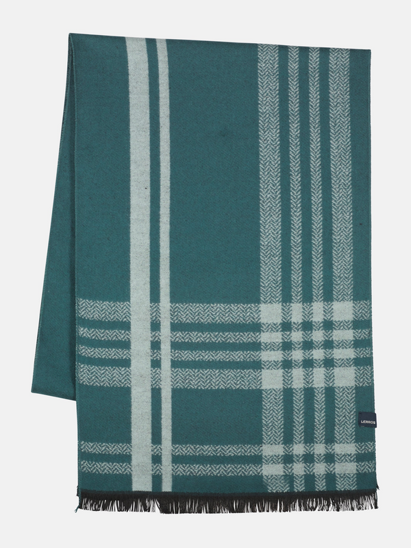 Lerros Woven Check Winter Scarf 5691086 664 - Cedar Green