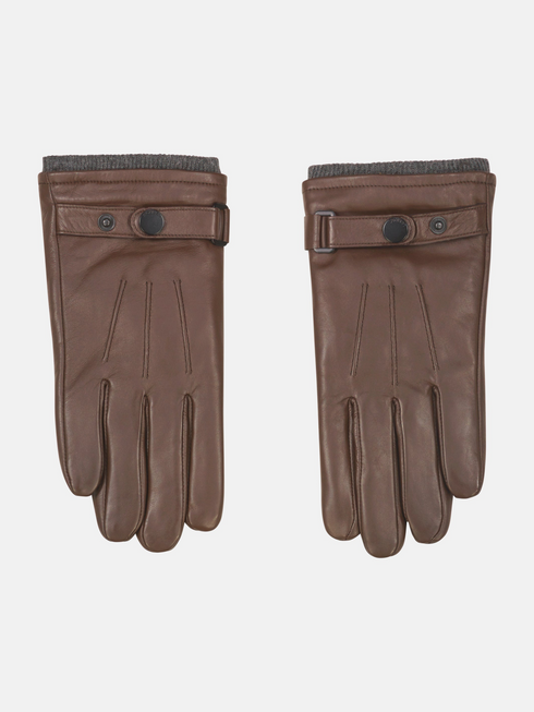 Lerros Smart-Touch Sheepskin Nappa Leather Gloves 56O9043 780 - Dark Brown