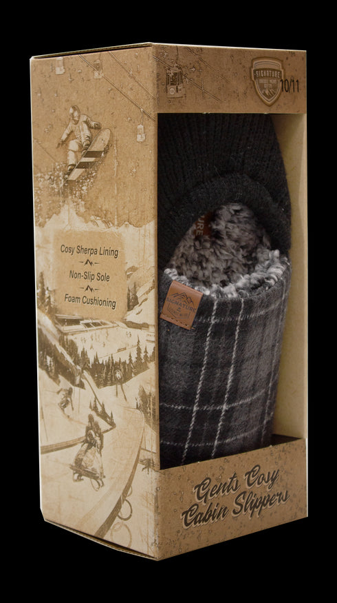 Signature Gents Cosy Cabin Slippers – Sherpa Lined Comfort 55P486