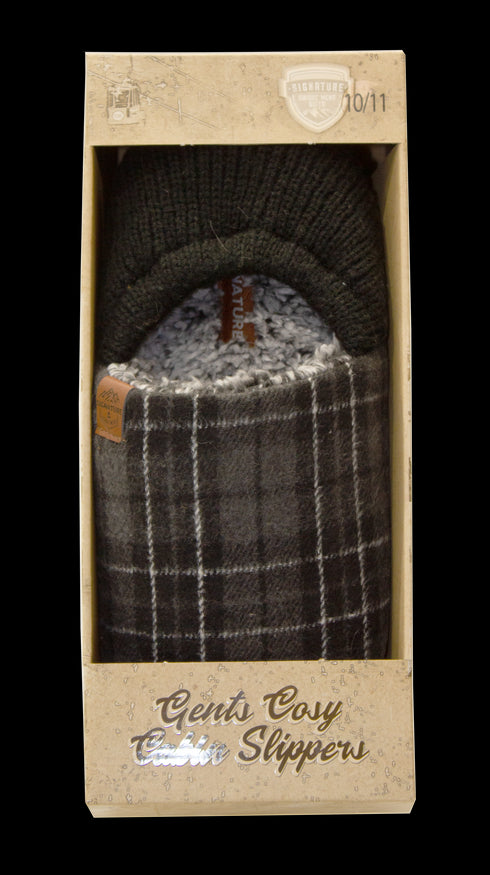 Signature Gents Cosy Cabin Slippers – Sherpa Lined Comfort 55P486