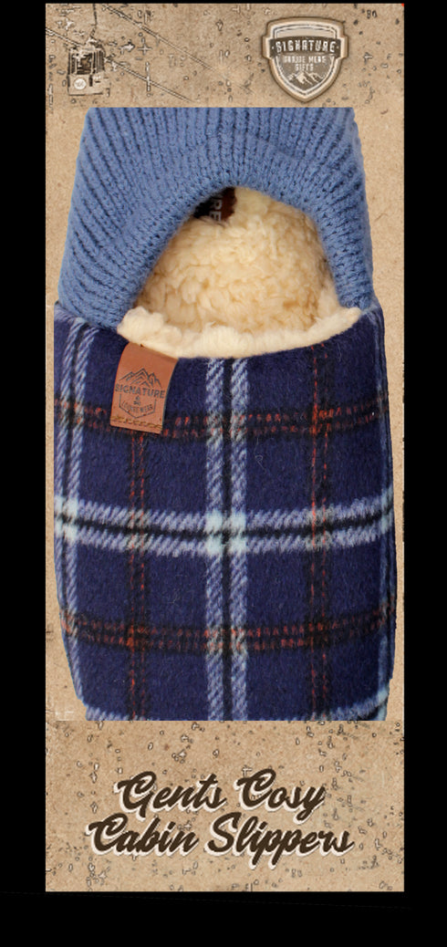 Signature Gents Cosy Cabin Slippers – Sherpa Lined Comfort 55P486