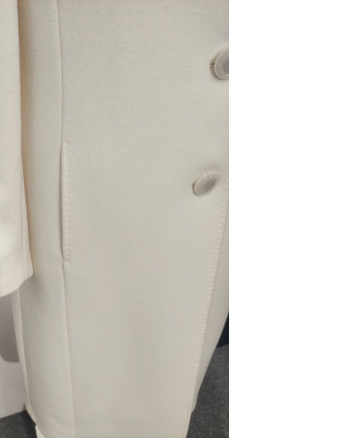 Christina Felix Wool Cashmere Coat 3/4 Length Ivory Cream 591-4201