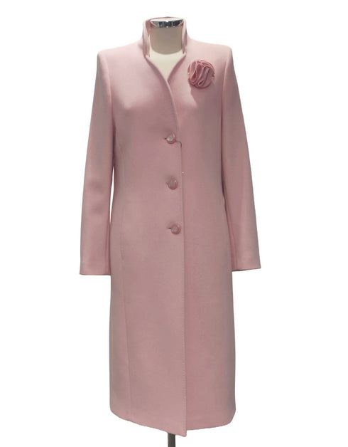 Christina Felix Wool Cashmere Coat 3/4 Length in Light Pink - 591-4490