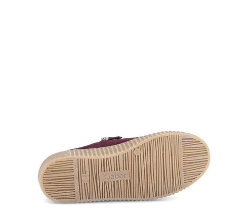 Gabor Suede Platform Trainer with Zipper 6010.02.006 - Mulberry