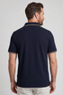 Bailys Menswear Men's Navy Two-Tone Oxford Piqué Modern Fit Polo Shirt 615205 60