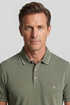 Bailys Menswear Men's Thyme Green Two-Tone Oxford Piqué Modern Fit Polo Shirt 615205 73