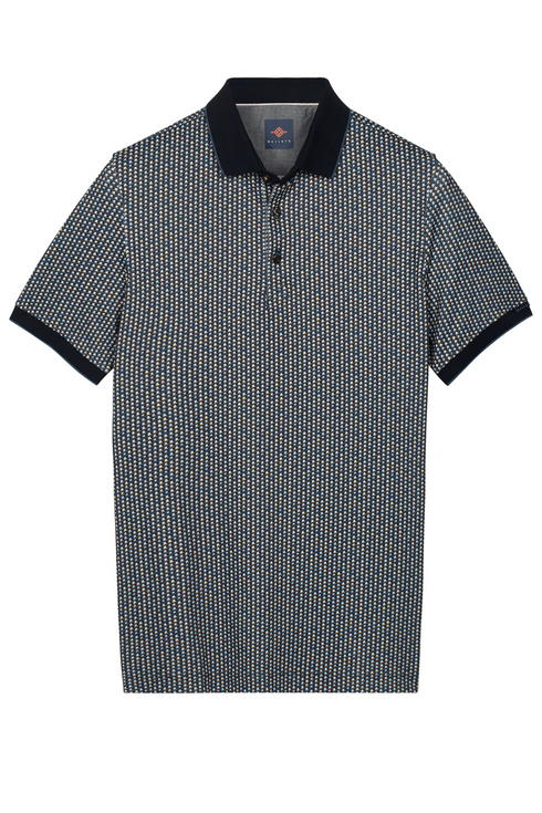 BAILEYS Indigo Blue 3-D Raster Print Polo Shirt — Modern Fit | 615246