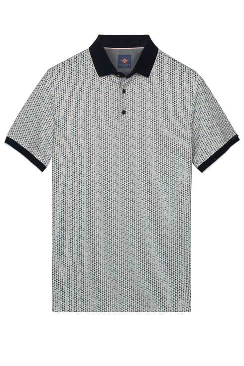 BAILEYS Soft Grey 3-D Raster Print Polo Shirt — Modern Fit | 615246