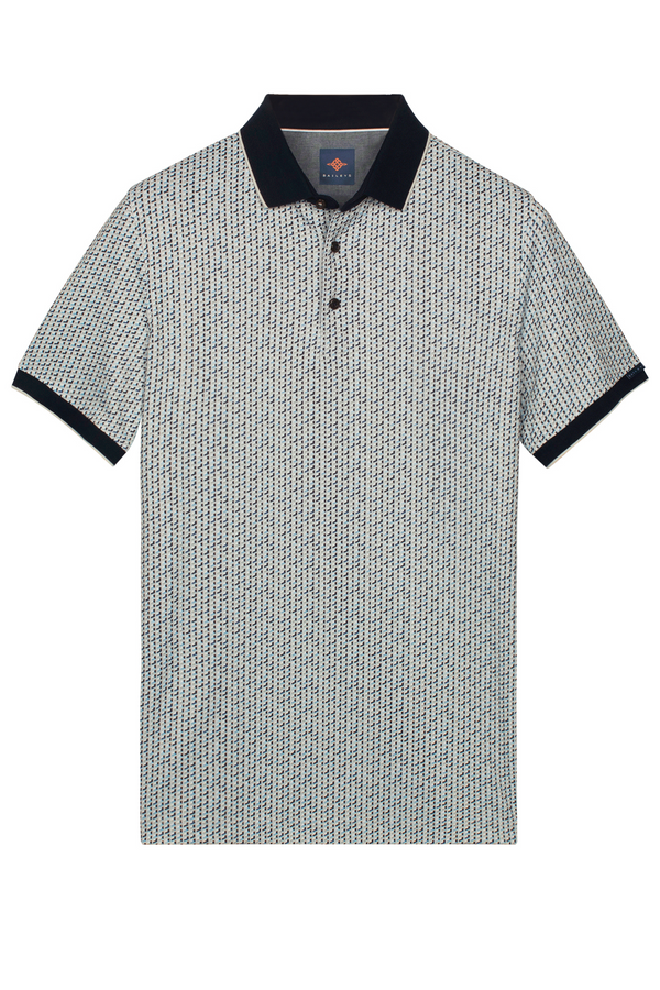 BAILEYS Soft Grey 3-D Raster Print Polo Shirt — Modern Fit | 615246