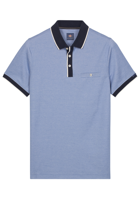 Bailys Menswear Men's Cloud Blue Modern Fit Polo Shirt with Chest Pocket 615273 65