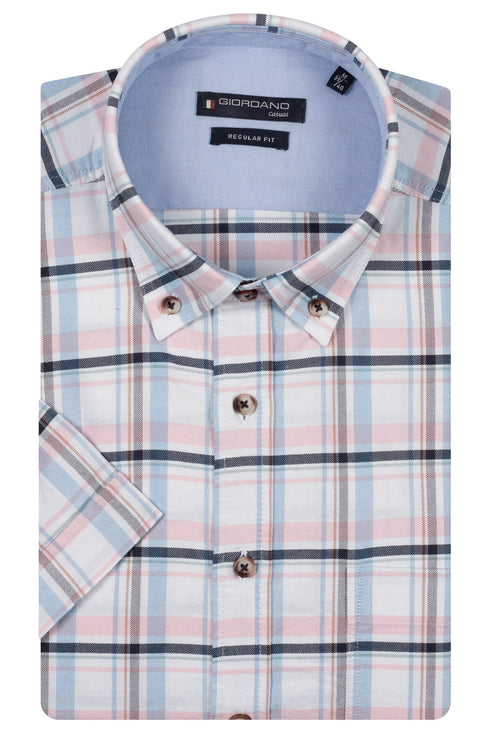 Giordano League Short Sleeve Button Down Fuchsia 616303-50