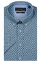 R.B. Boston Marshall Short Sleeve Button Down Blue Graphic Circles 616670-620