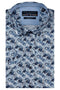 R.B. Boston Marshall Short Sleeve Button Down Blue Wild Flowers Print 616670-632