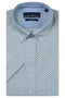 R.B. Boston Marshall Short Sleeve Button Down Blue Small Diamond Print 616670-640