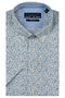 R.B. Boston Marshall Short Sleeve Button Down Green Mini Leaves Print 616670-704