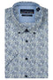 R.B. Boston Marshall Short Sleeve Button Down Green Blue Graphic Flowers 616670-708