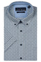 R.B. Boston Marshall Short Sleeve Button Down Green Blue Mini Squares Print 616670-714